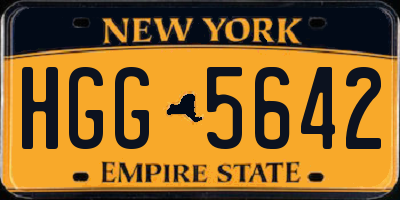 NY license plate HGG5642