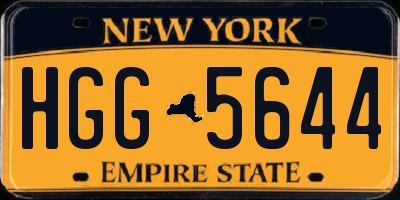 NY license plate HGG5644