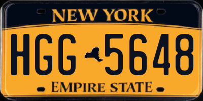 NY license plate HGG5648