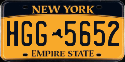 NY license plate HGG5652