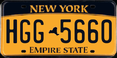 NY license plate HGG5660