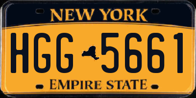 NY license plate HGG5661