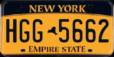 NY license plate HGG5662