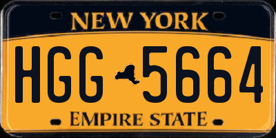 NY license plate HGG5664