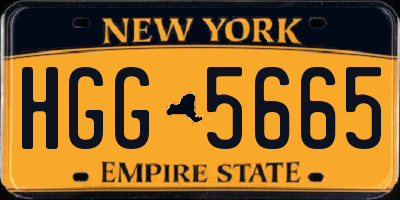 NY license plate HGG5665