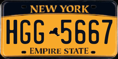 NY license plate HGG5667