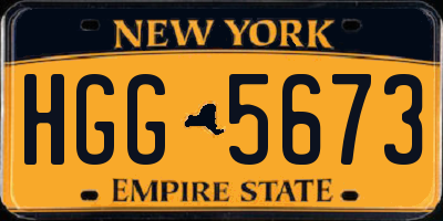 NY license plate HGG5673