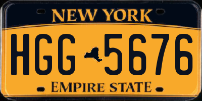 NY license plate HGG5676