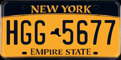 NY license plate HGG5677