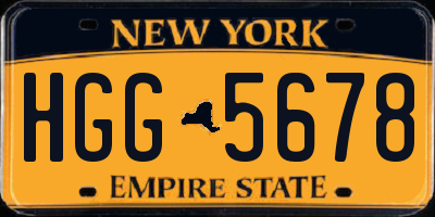 NY license plate HGG5678
