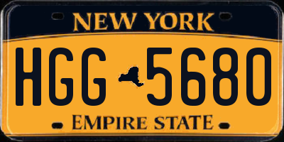 NY license plate HGG5680