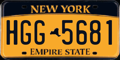 NY license plate HGG5681