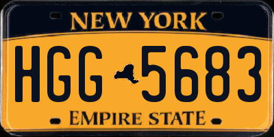 NY license plate HGG5683