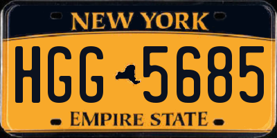 NY license plate HGG5685