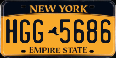 NY license plate HGG5686