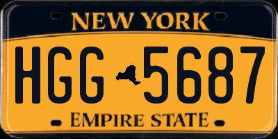 NY license plate HGG5687