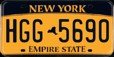 NY license plate HGG5690