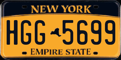 NY license plate HGG5699