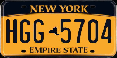 NY license plate HGG5704