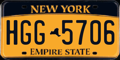 NY license plate HGG5706
