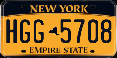 NY license plate HGG5708
