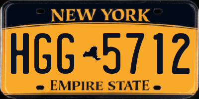 NY license plate HGG5712