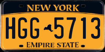 NY license plate HGG5713