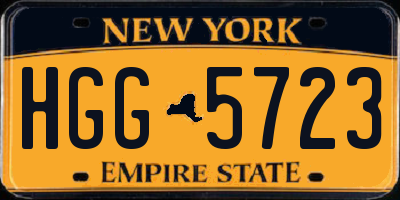 NY license plate HGG5723