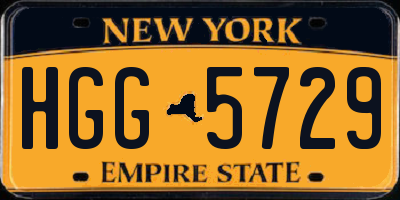 NY license plate HGG5729