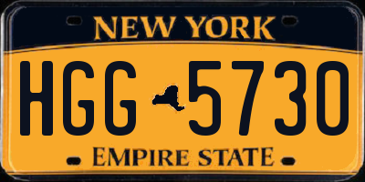 NY license plate HGG5730