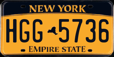 NY license plate HGG5736