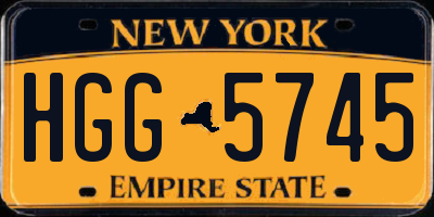 NY license plate HGG5745
