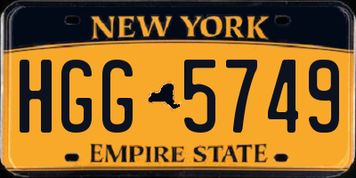 NY license plate HGG5749