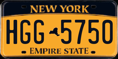 NY license plate HGG5750