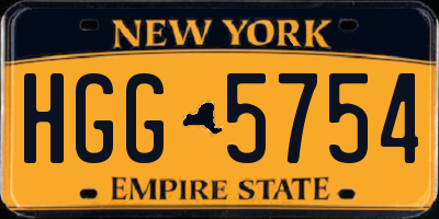 NY license plate HGG5754