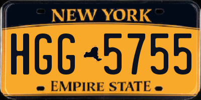 NY license plate HGG5755