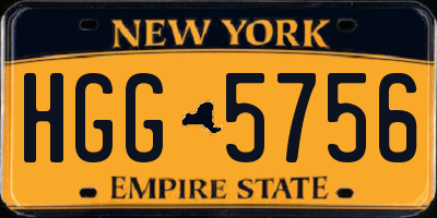 NY license plate HGG5756