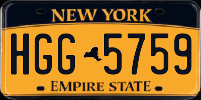 NY license plate HGG5759