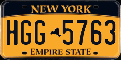 NY license plate HGG5763