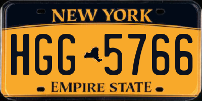 NY license plate HGG5766