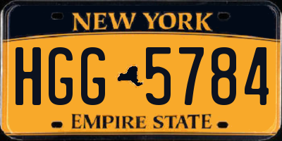 NY license plate HGG5784