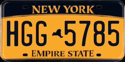 NY license plate HGG5785