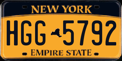 NY license plate HGG5792