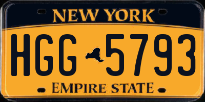 NY license plate HGG5793