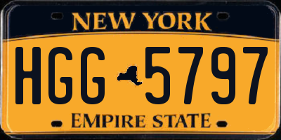 NY license plate HGG5797