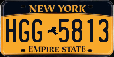 NY license plate HGG5813