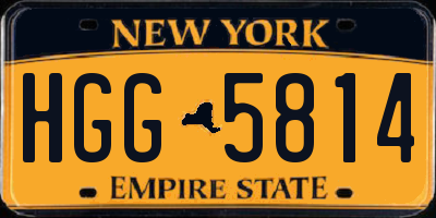 NY license plate HGG5814