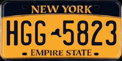 NY license plate HGG5823