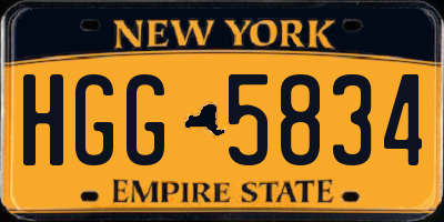 NY license plate HGG5834