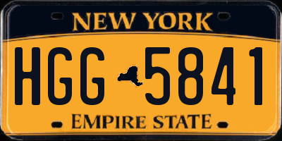 NY license plate HGG5841